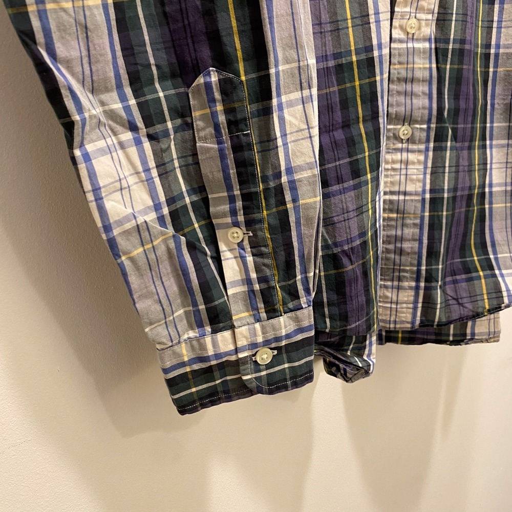 Ralph Lauren Mens Classic Fit Plaid Button Down Shirt Blue Green Pony Size Large - Picture 5 of 9